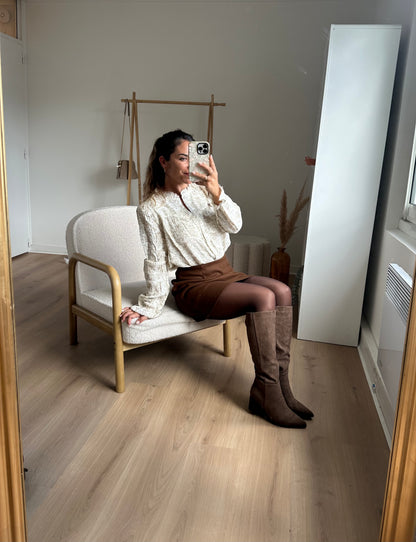 Bottes en suédine Léane taupe