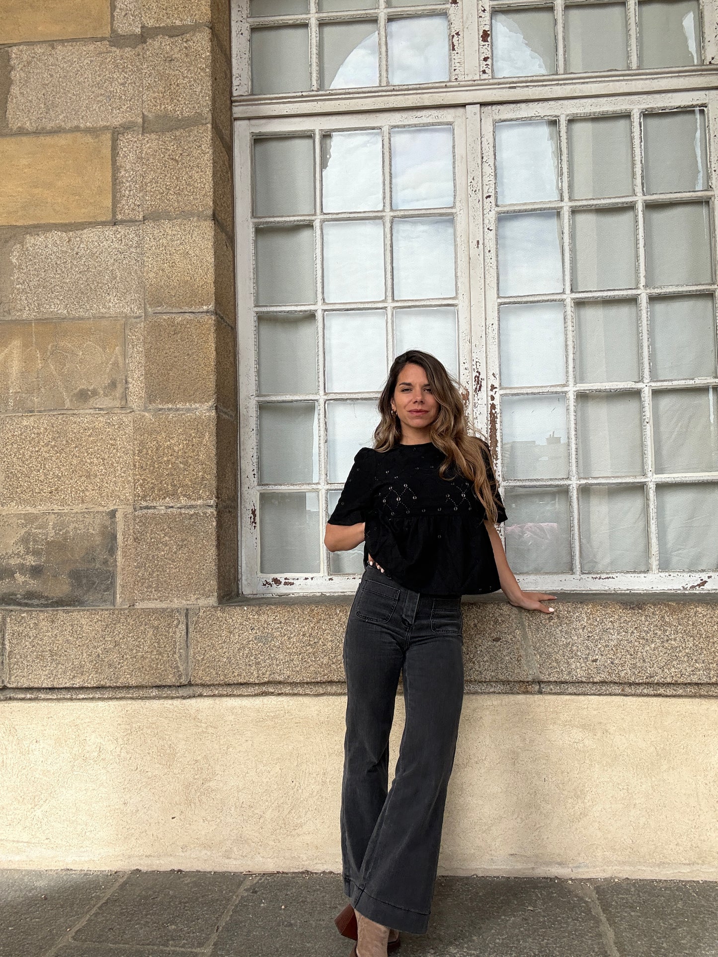 Top dentelle péplum Mira