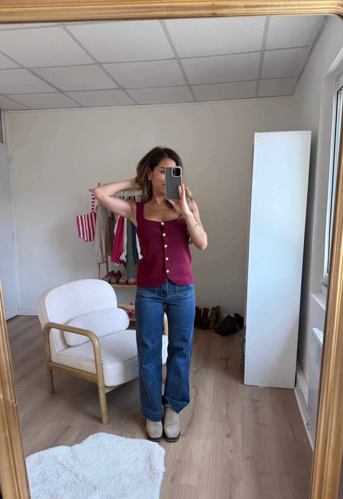 Top Ambre bordeaux