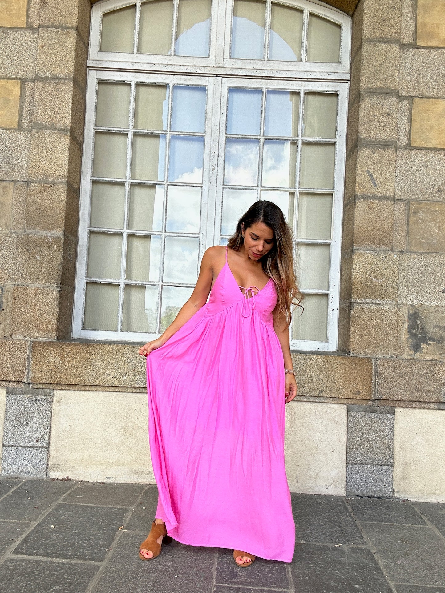 Robe longue Stella rose