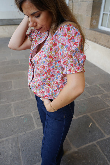 Blouse liberty à manches courtes Apolline