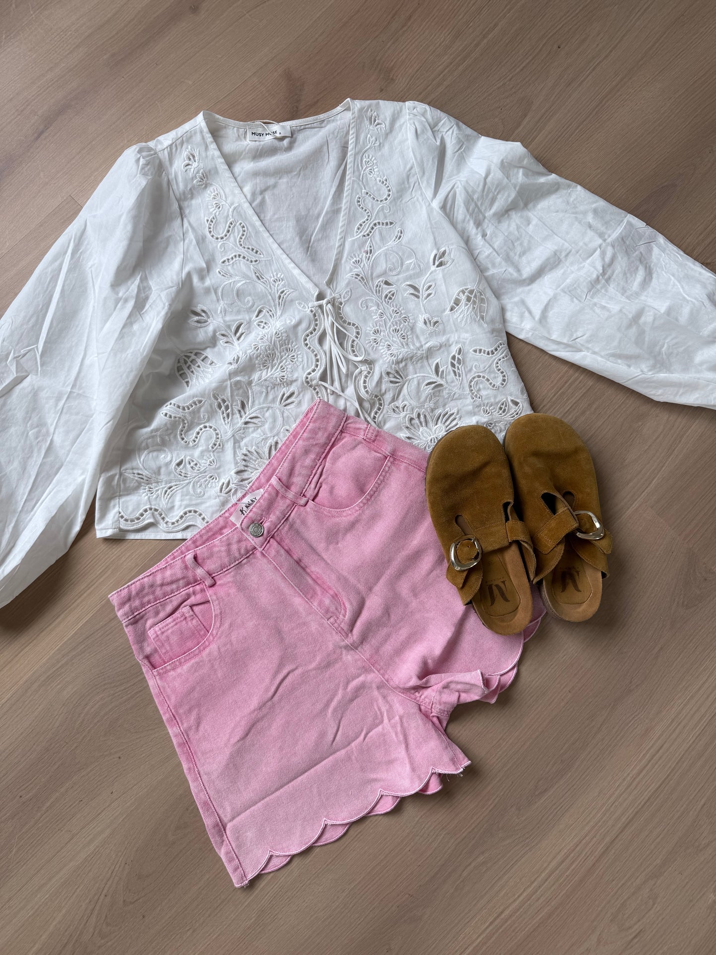 Short en jean Pippa rose
