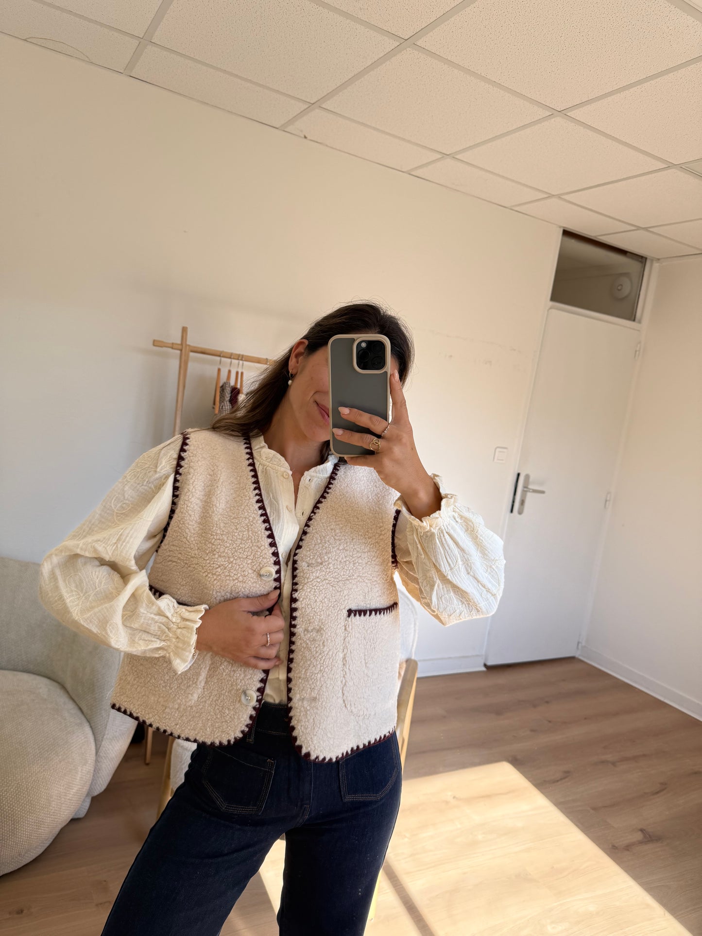 Gilet berger Perrine Bordeaux