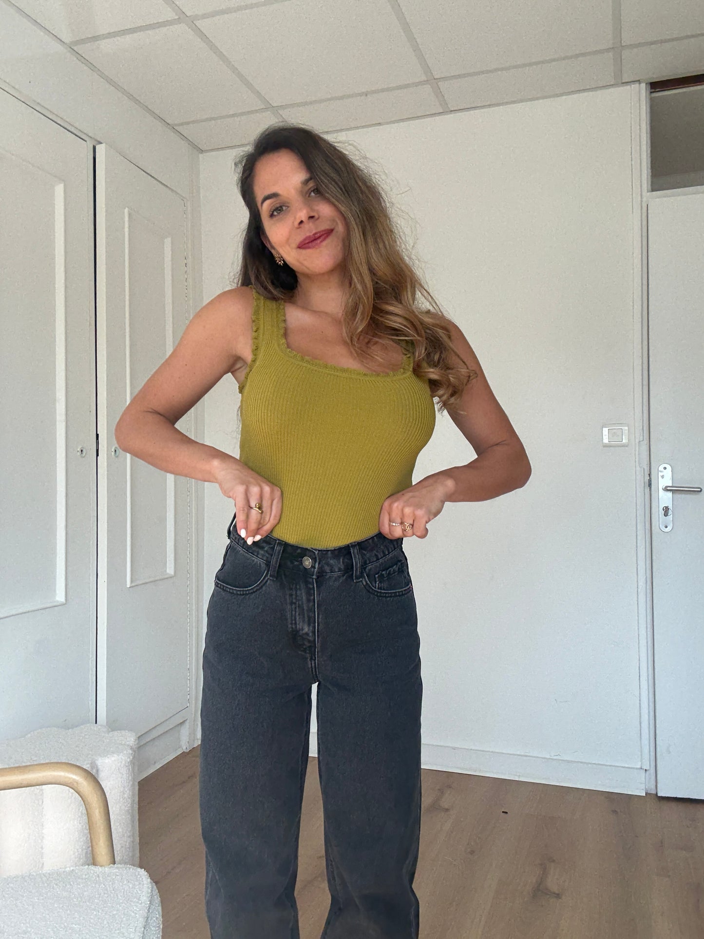 Top nora vert olive