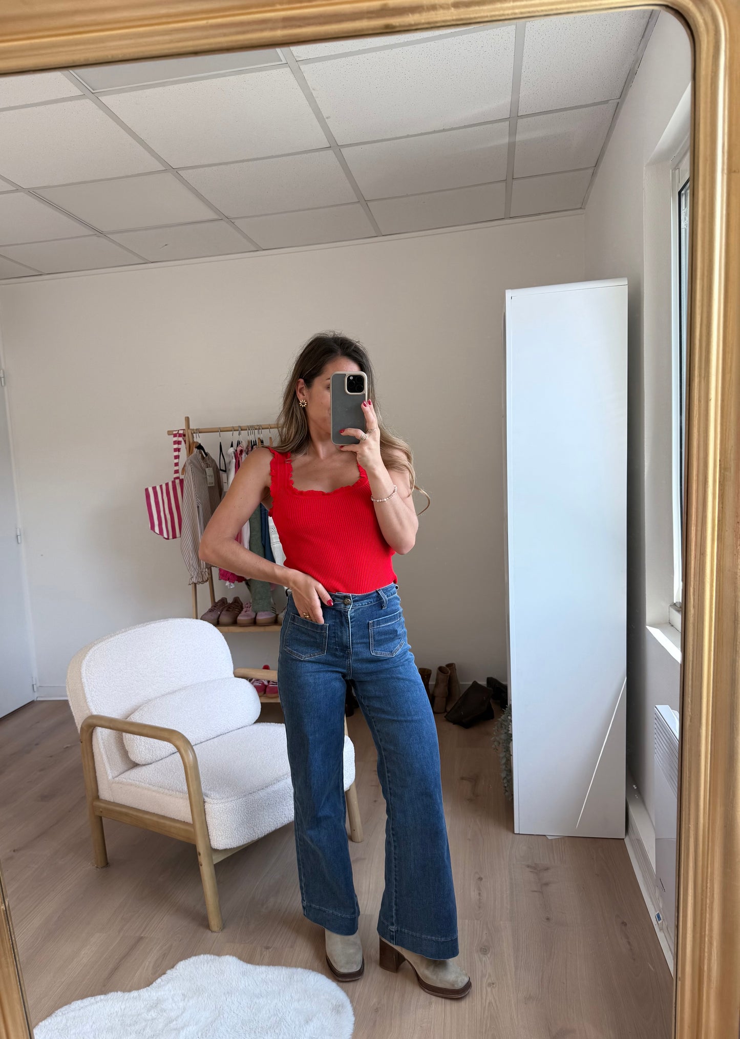 Top nora rouge