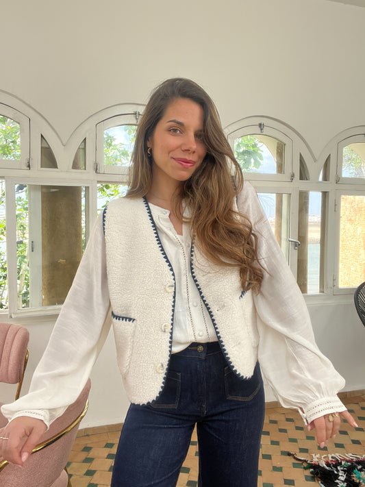Gilet berger Perrine bleu marine