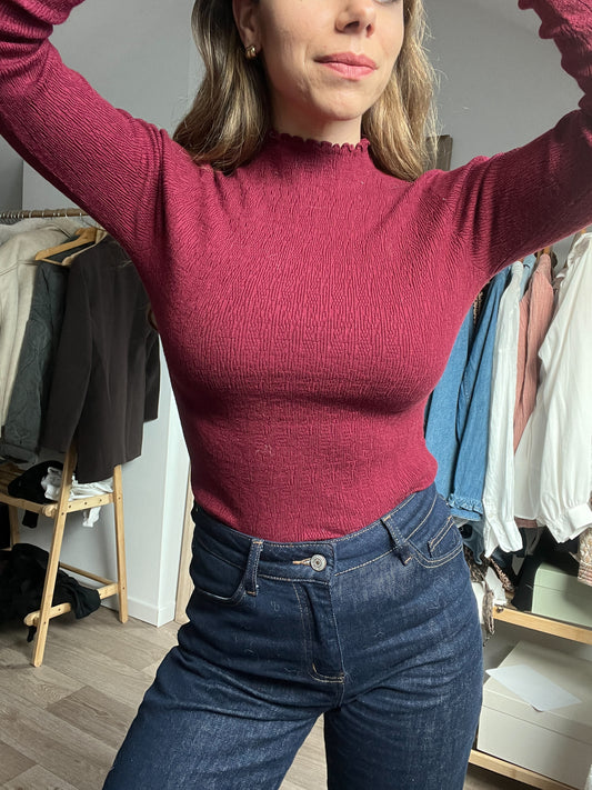 Pull fin Bordeaux