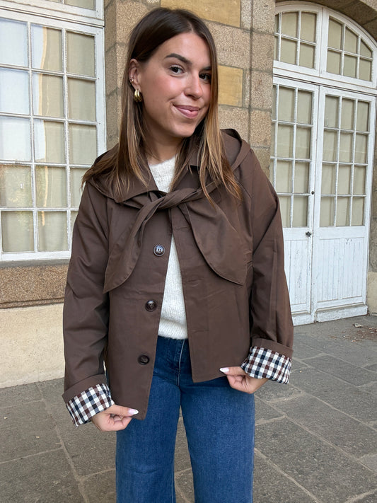 Veste à capuche amovible Garance chocolat