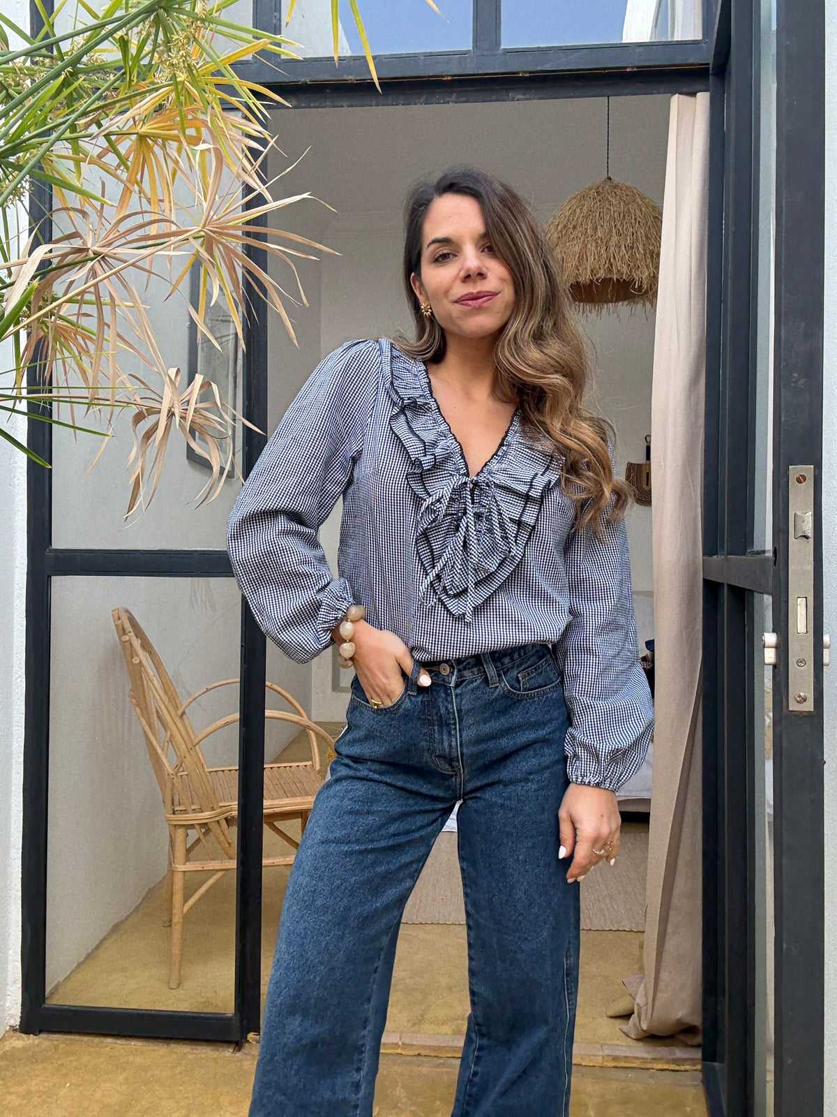 Blouse Stella vichy bleu marine