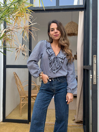 Blouse Stella vichy bleu marine