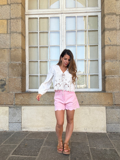 Short en jean Pippa rose
