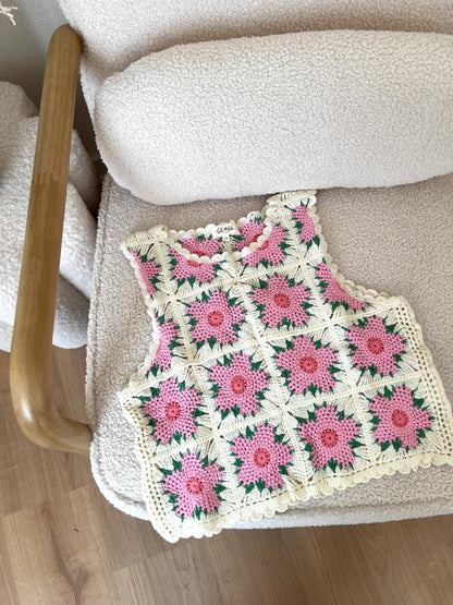 Top en crochet Livia rose