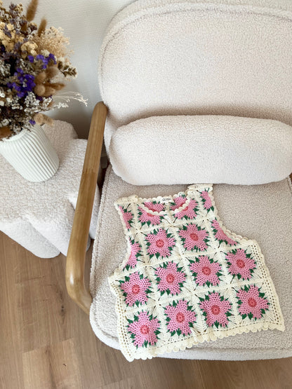 Top en crochet Livia rose