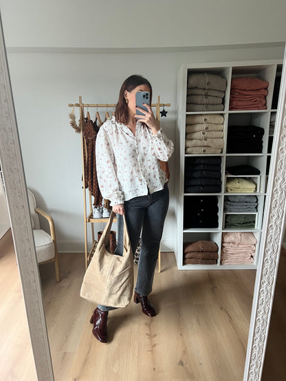 Sac à main en daim Marine beige