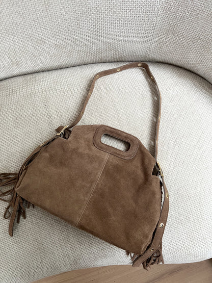 Grand sac à main en cuir Jodie taupe