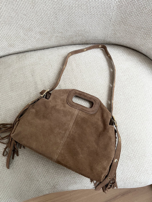 Grand sac à main en cuir Jodie taupe