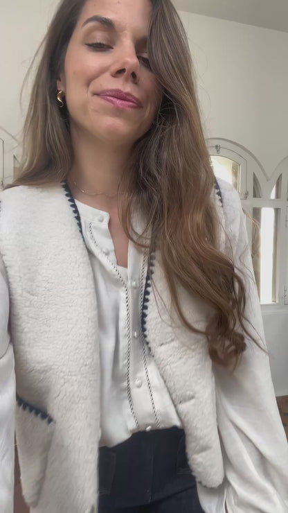 Gilet berger Perrine bleu marine