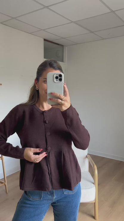Blouse en maille Eva chocolat