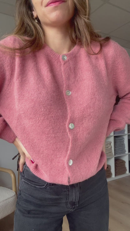 Maille en laine Léonie vieux rose