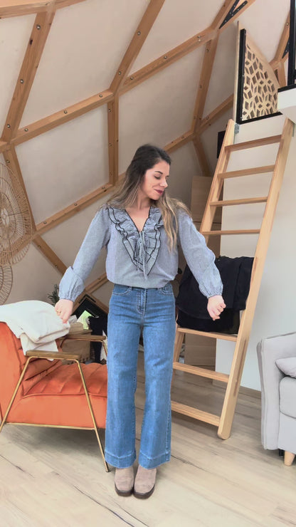 Blouse Stella vichy bleu marine