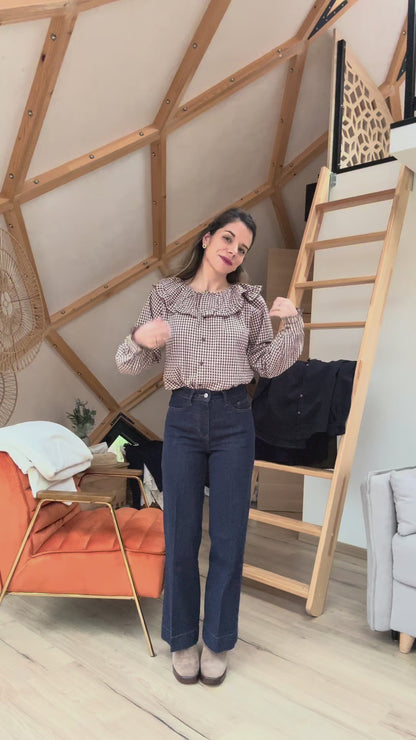 Blouse vichy Capucine marron