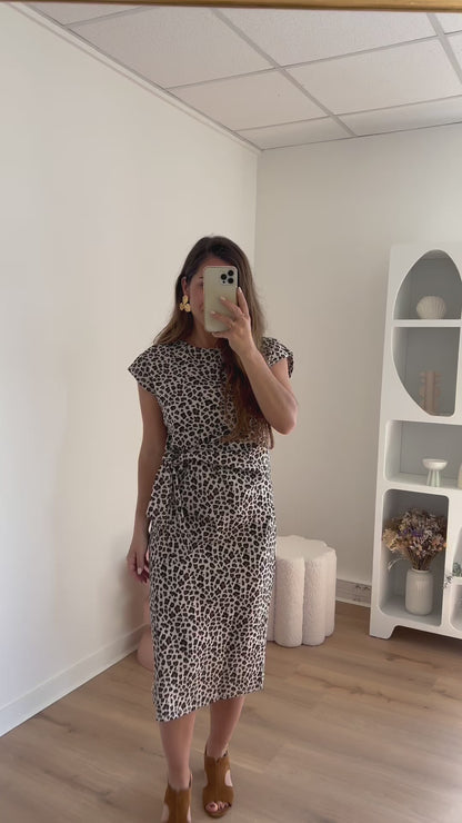 Robe à noeud léopard Alba