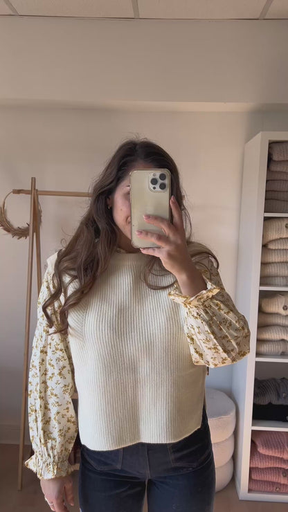 Pull sans manches Isaure écru
