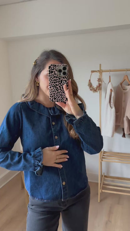 Blouse Pia denim foncé