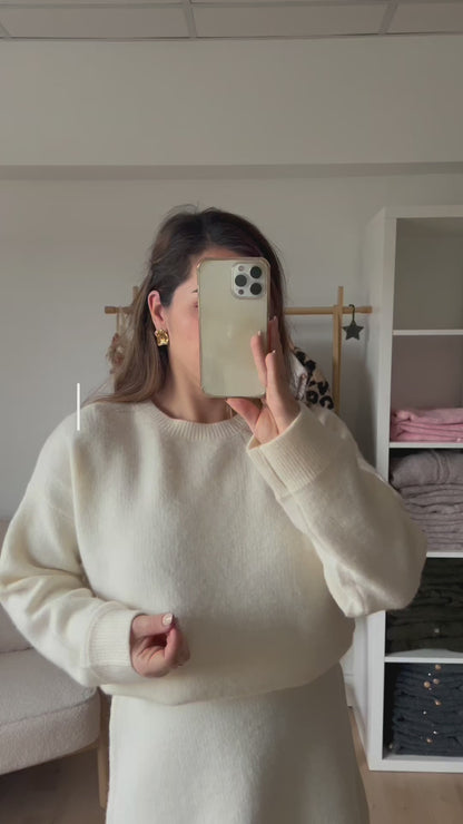 Robe Edith écru (Ensemble Jupe et Pull)