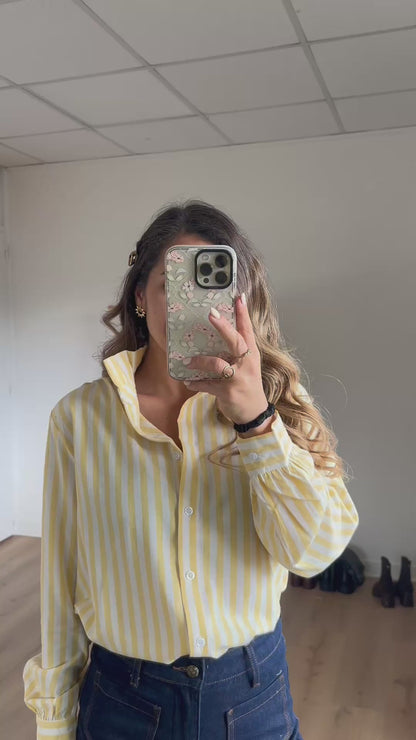 Blouse à rayures Colette jaune
