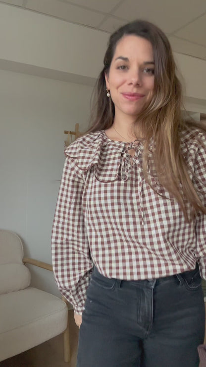 Pull sans manches à noeuds marron Valentine